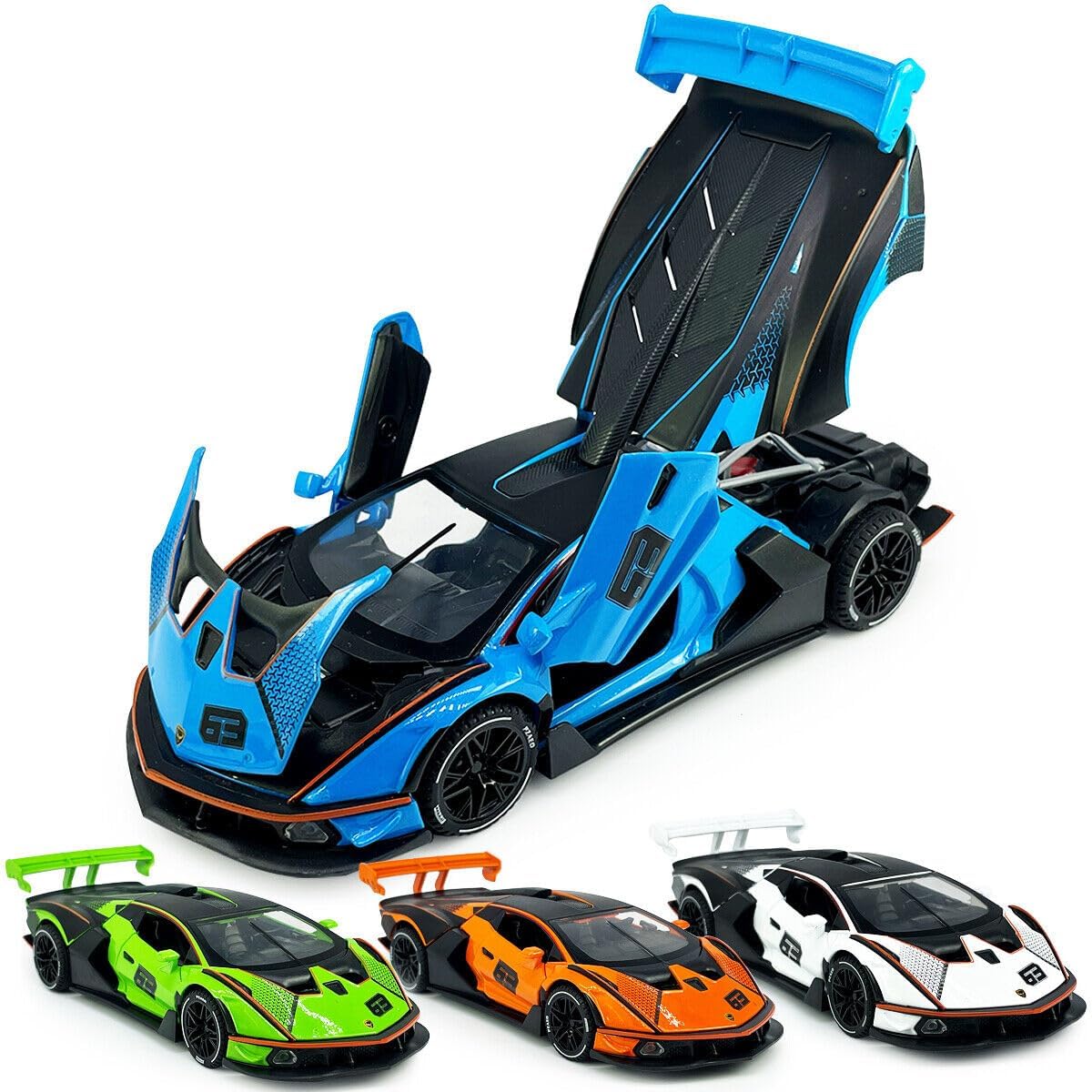 FrameYourWheels™ Lamborghini Essenza SCV12 Diecast Car With Sound & Light | 1:24 Scale